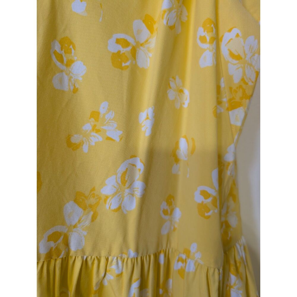 Banana Republic Butter Yellow Floral Mini Dress S Cottagecore Sundress Romantic - Picture 8 of 9